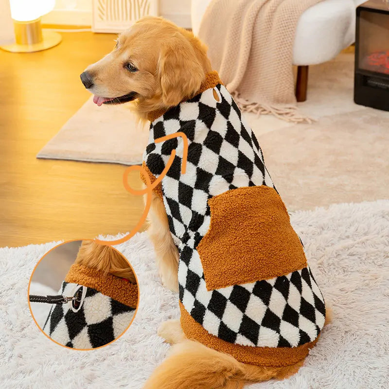 Dog Clothes for Big Dogs Winter Warm Dog Vest Fleece Dog Coat Pet Dog Hoodies Golden Retriever Collie Medium Large Dog Costume