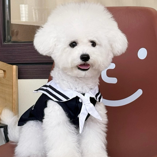 Navy Pattern Design Dog Cat Dress/Vest
