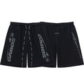 Black Side Letter Graphic Drawstring Loose Street‑Wear Shorts