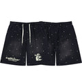 Retro Distressed Star Print Elastic Waist Loose‑Fit Men’s Casual Shorts