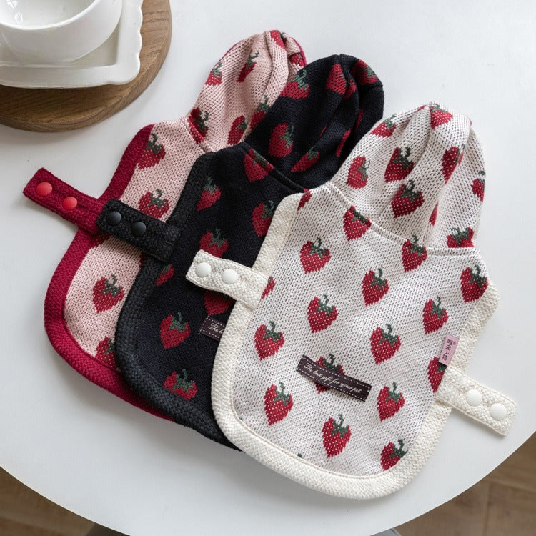 Strawberry Printed Hooded Dog Cat Cape