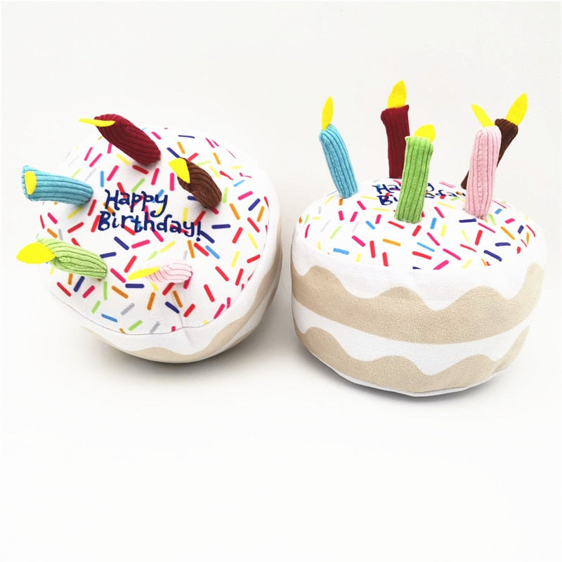 Birthday Cake Squeaky Dog Toys