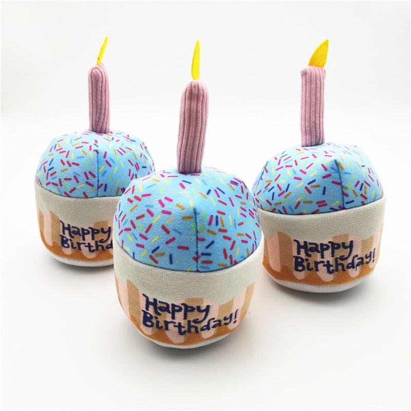 Birthday Cake Squeaky Dog Toys